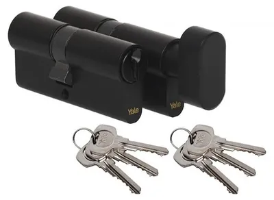 Produktbild von Yale Y500 Doppelzylinder Set schwarz 27/45+45g/27 inkl. 6 Schlüssel