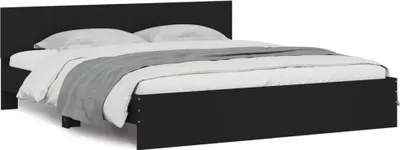 Produktbild von vidaXL Bettgestell mit Kopfteil Schwarz 200x200 cm