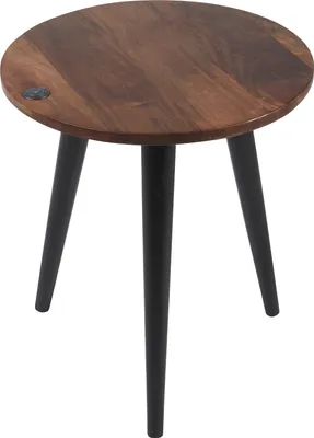 Produktbild von SIT Möbel Beistelltisch | Ø 40 cm | Mango Tischplatte 25 mm antikbraun | Beine schwarz | B 40 x T 40 cm H 46 cm | 12844-01 | Serie BEISTELLTISCH