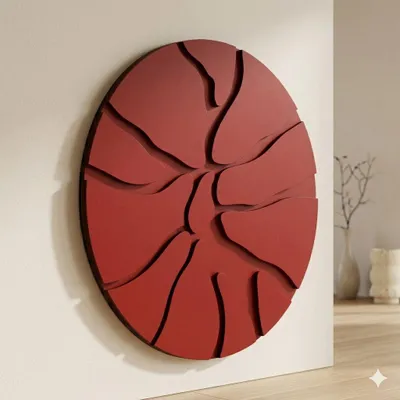 Obrázok produktu pre Wallity, elegantná nástenná dekorácia v červenej farbe, 50x50 cm, 100% MDF, dekoratívna maľba