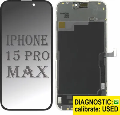 Produktbild von Kompatible Diagnosefähiges Soft OLED 120Hz Display Touchscreen Bildschirm Schwarz für Apple iPhone 15 Pro Max A2849, A3105 & Werkzeug