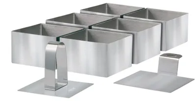 Produktbild von STONELINE® Dessertringe Speiseringe Eckig Set 8-teilig | Edelstahl