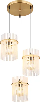 Produktbild von Globo Lighting Hängeleuchte Metall goldfarben matt, 3x E27