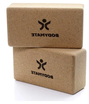 Produktbild von 2er Set Yoga-Block aus Kork, 100% ökologischer Kork, Unterstützung für Yoga, Pilates, Meditation & Entspannung, für Anfänger & Profis, 22 x 12 x 7,5 cm