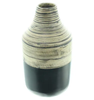Produktbild von Deko-Vase "Black Bamboo", Bambus, Schwarz/Natur Lackiert, Nicht zum Befüllen mit Wasser Geeignet, Ø 13 x 24 cm
