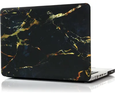 Produktbild von Mobigear Marble Schutzhülle für MacBook Pro 15 Zoll (2008-2012), Hartschalenhülle, Laptop-Schutz, MacBook-Hülle - Schwarz / Braun - Modell A1260 / A1286
