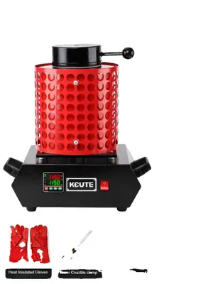 Immagine prodotto di Forno elettrico per la fusione dei metalli, potenza 2000W, temperatura massima di 1150°C, 3 kg netti di rosso