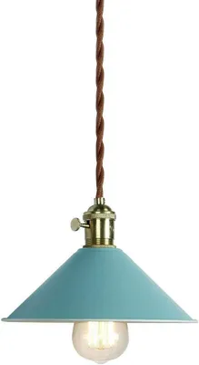 Imagen del producto de Lámpara colgante, lámpara de techo, estilo vintage, retro, candelabro, metal, 20,5 cm, azul