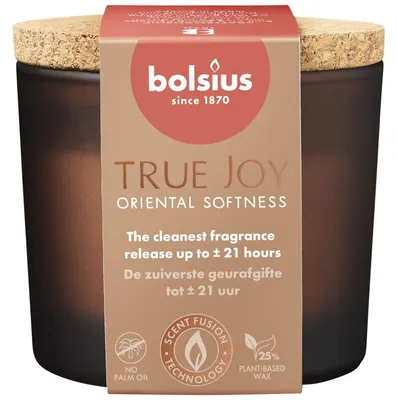 Productafbeelding van Bolsius Geurglas Met Kurk 66/83 True Joy Oriental Softness (1 stuk)