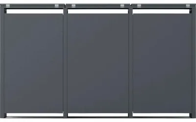Produktbild von Mülltonnenbox Konsta Mülltonnenbox-Set 3er für 3 x maximal 240 l Mülltonnen Metall inkl. Gasdruckfedern 198,5 x 80 x 116