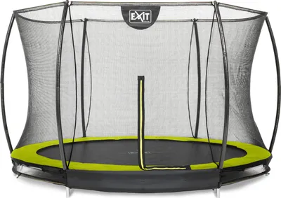 Image de EXIT Silhouette Trampoline ø305cm – avec Filet de sécurité – Enterré – Rond – pour Enfants – Vert