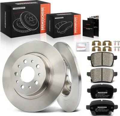 Produktbild von Frankberg 2x Bremsscheiben 4x Bremsbeläge Hinterachse für Fiat 500L Tipo Kombi Tipo Opel Adam Corsa E