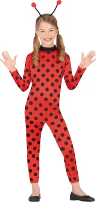 Immagine prodotto di Marienkaefer Costume di Carnevale Rosso Fascia per capelli Tuta Bambini Puntini Carnevale Vestiti Antenne Ragazze Travestimento Festa Vestiti Fest, Taglia: 110/116 Colore: Rosso