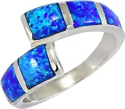 Produktbild von Silber Ring Glare 1080 mit Synthetischem Opal Ringgröße 51
