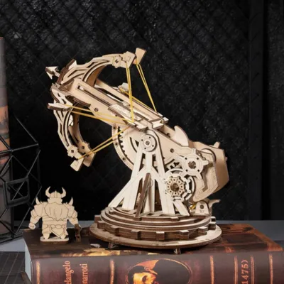 Obrázok produktu pre 3D drevené puzzle obliehacie zbrane, 142 dielikov, stredoveká stavebnica, mechanická hračka pre domácich majstrov, strategická sada pre deti a dospelých