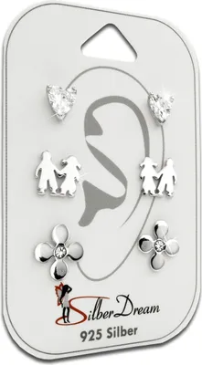 Image de SilberDream Set de 3 boucles d'oreilles Boucles d'oreilles 925 Argent Zirconia Femme SDS610WJ