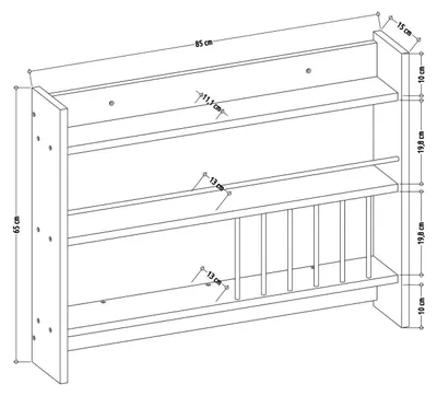 Immagine prodotto di Scaffale da cucina in legno "Kolin" - 85 x 13 x 65 cm - Bianco