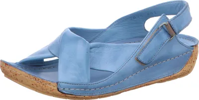 Produktbild von Gemini Damen Sandale Sandalette Leder mit Klettverschluss 032024-02, Größe:41 EU, Farbe:Blau