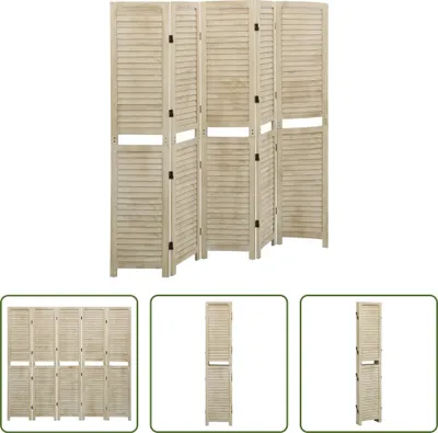 Image de The Living Store Séparation de pièce 5 pièces 175x165 cm bois massif paulownia