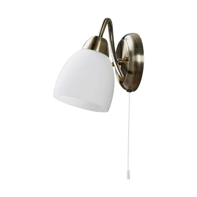 Produktbild von Lindby Wandleuchte Mael, Höhe 20 cm, altmessing, Zugschalter