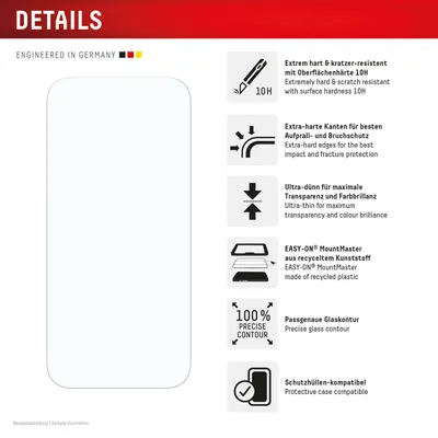 Produktbild von Displex Panzerglas + Schutzhülle für Apple iPhone 2026 Pro/17 Pro, kratzer-resistent, Apple, iPhone 18 Pro/17 Pro, Trockene Anwendung, Schmutzabweisend, Schlagfest, Kratzresistent, Transparent, 1 Stück(e)
