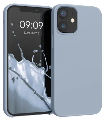 Produktbild von kwmobile Handyhülle für iPhone 12 mini Hülle, für iPhone 12 mini Case - Hülle Silikon - kabelloses Laden - Hellblau matt