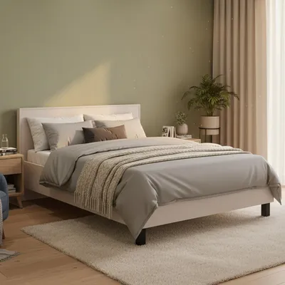 Image de Coazze - Lit Double, Beige, Dimensions Matelas 160x200 cm