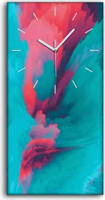 Produktbild von Wanduhr Uhr Wandbild Leinwand Geräuschlos 30x60 Aquarell Abstrakte Kunst - weiße Hände
