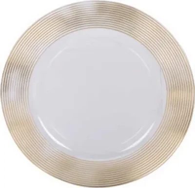 Image de Assiette transparente avec décoration dorée, Ø 33 cm
