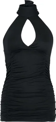 Produktbild von Forplay Neckholder Damen Turn Up schwarz Casual Wear 95% Viskose, 5% Elasthan L
