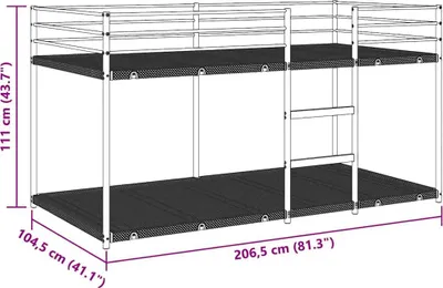 Obrázek produktu pro vidaXL Patrová postel bez matrace bílá 100x200 cm ocelová
