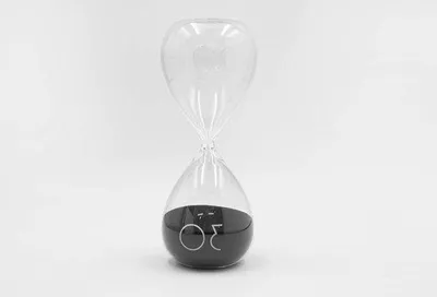Produktbild von Glas zanduhr schwarz-grau 8x20 cm 30 Minuten - Tischuhr