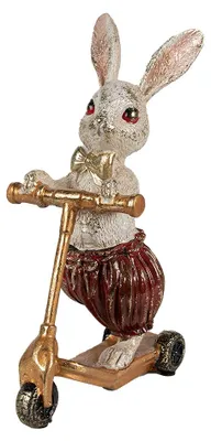 Obrázek produktu pro Clayre & Eef Figurka králíka 25 cm Polyresin v barvě bílého zlata