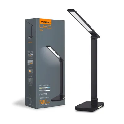 Image de Lampe de bureau LED VIDEX avec recharge Qi Noir