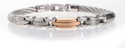 Produktbild von Karisma Männer Edelstahl Draht Armband Mit Rose Gold PVD SB7491-19cm