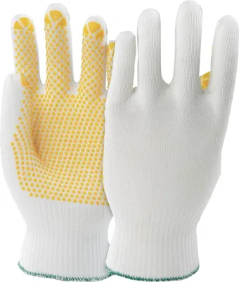 Imagen del producto de 10 pares de guantes de protección KCL modelo 912, talla 10, longitud 230 mm, de Polytrix N, con superficie texturizada y puño de punto