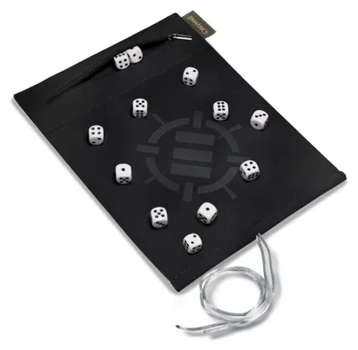Imagen del producto de Mejora tus accesorios para juegos de mesa: Rodillo para dados, dados y alfombrilla blanca