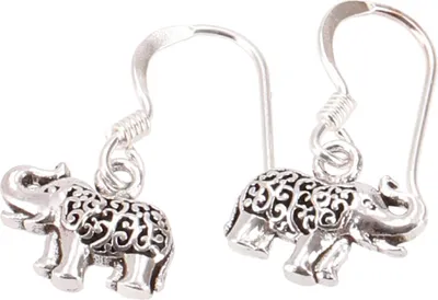 Produktbild von Ethno Ohrringe aus Sterlingsilber, Silberohrringe - Elefant, Silber-Farben, 1,3*2 cm, Silberohrringe