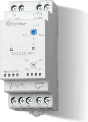 Productafbeelding van Finder schakelrelais voor pomptoepassingen, type 72.42.0.230.0000, 110 - 240 V DC/AC, met 2 onafhankelijke contacten (72.42.0.230.0000)