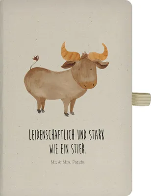 Produktbild von Mr. & Mrs. Panda notizbuch Sternzeichen Stier - Transparent - Geschenk, Ochse, Geburtstag April, Kladde, Rind, Journal, Adressbuch, Tagebuch, A5