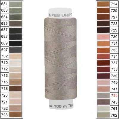 Produktbild von Nähgarn 10 x 100m Unipoly 120 Tex14x2 Universalnähgarn Allzweckgarn Polyester 5v6 Farbwahl, Farbe:744