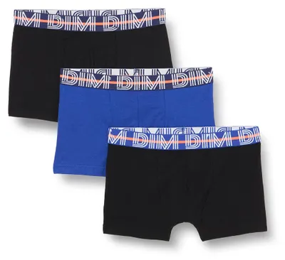 Zdjęcie produktu dla DIM Boy - Bokserki Ecodim z bawełny stretch, 3 sztuki | Pasek z logo DIM | Elastyczny i wygodny |