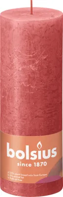 Produktbild von Bolsius Rustik Stumpenkerze Rosa Blüte 190/68mm