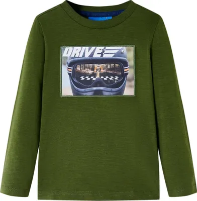 Produktbild von Kinder-Langarmshirt Dunkles Khaki 128