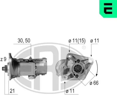 Produktbild von ERA 220599A Starter Anlasser 2kW für LAND ROVER Defender SUV (L316) 12V