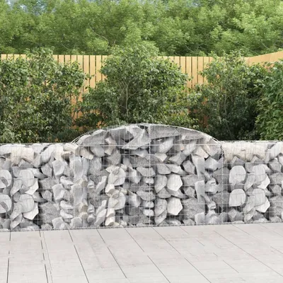 Produktbild von "2026 MODERNE"Gabionenkörbe - Moderne und langlebige - Gabionen mit Hochbogen - 3 Stk. 300x50x80/100cm Verzinktes Eisen NEU953258 - Beete