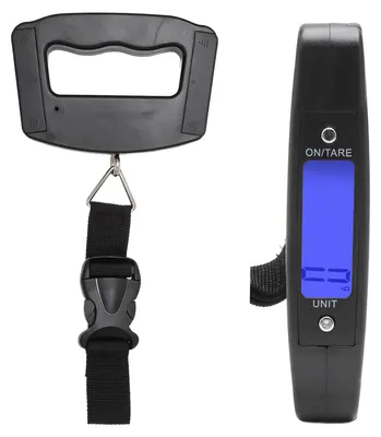 Image de Balance numérique pour bagages, jusqu'à 50 kg, avec une large sangle pour bagages et un écran LCD rétroéclairé