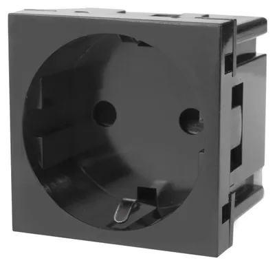 Productafbeelding van Schuko-inbouwdoos zonder frame Geaarde contactdoos Inbouwdoos (Zwart)