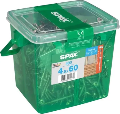 Produktbild von Spax Fassadenschraube Edelstahl A2 4,5 x 60 mm 400 Stk. Silber Henkelbox