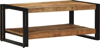 Image de Table basse 90x50x38 cm Bois massif rugueux Mango